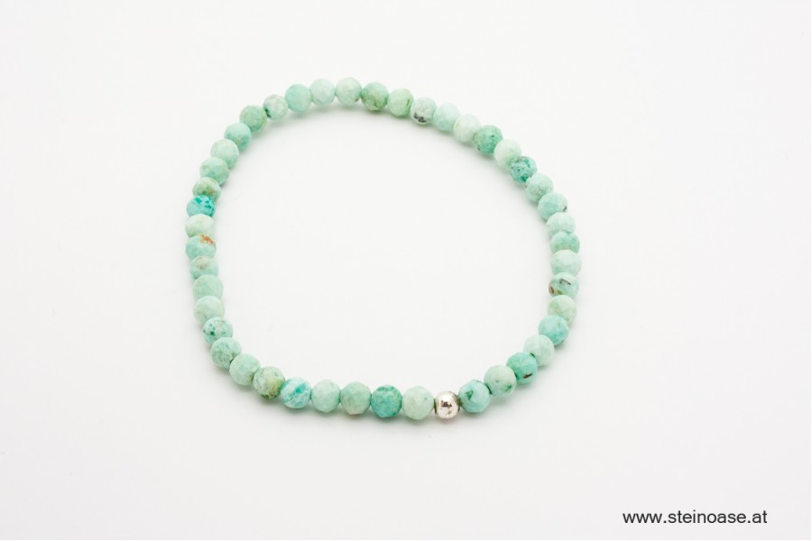Armband Türkis hell, 3mm facettiert